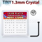 nsrb6xc caja display piercing nariz l plata 925 negro 0 6mm cristal redondo claro 1 25mm mayorista