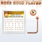 nsxrsb caja display piercing nariz l plata esterlina 925 0 6mm oro rosa bola 1 5mm oro rosa al por mayor