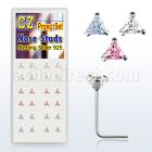 nsztrm caja display 24 piercing nariz l plata esterlina 925 0 6mm zirconia tri 3mm distribuidor