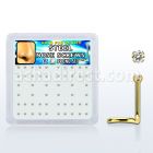 nwtz15xc caja unidades piercing nariz acero chapado pvd dorado cz redonda color claro