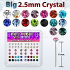 ny19mx caja display piercing nariz doblar tu mismo plata esterlina 925 0 6mm cristal 2 5mm al por mayor