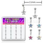 nyds16 caja display 16 piercing nariz doblar tu mismo plata esterlina 925 0 6mm estrella cristal estrella colgado al por mayor