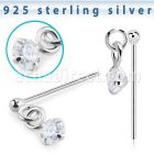 nydvpz1 silver bend it yourself nose stud ball prong set cz