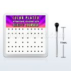 nykbbx1 caja display 52 piercing nariz doblar tu mismo plata 925 0 6mm bola 1mm negro venta