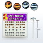 nylgx6 caja display piercing nariz doblar tu mismo plata esterlina 925 0 6mm disenos variados logos tigre leopardo al por mayor