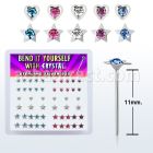 nymhsm caja display piercing nariz doblar tu mismo plata esterlina 925 0 6mm corazon estrella cristal centro redondo venta