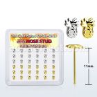 nympa36 caja display 36 piercing nariz doblar tu mismo plata 925 0 6mm pina plata lisa oro 18 kts al por mayor