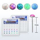 nyo25 caja 36 piercing nariz doblar tu mismo plata 925 0 6mm opalos sinteticos redondos 2 5mm al por mayor