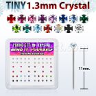 nyp6mx caja display piercing nariz doblar tu mismo plata esterlina 925 0 6mm cristal 1 25mm al por mayor