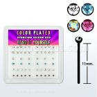 nyrbbxm caja display piercing nariz doblar tu mismo plata esterlina 925 negro 0 6mm cristal redondo 1 5mm mayorista
