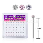 nyzbm caja display piercing nariz doblar tu mismo plata esterlina 925 0 6mm zirconia redondas 1 5mm al por mayor