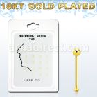 p18kgb pack display 20 piercing nariz hueso 925 oro 18 kts 0 6mm bola 1 5mm distribuidor