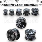 pgsjj dilatacion plug doble flare obsidiana copo nieve al por mayor