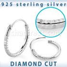 phoca pair of 925 sterling silver hoop earrings diamond cut