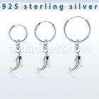 phod37 piercing helix aro liso plata esterlina colgante delfin plata