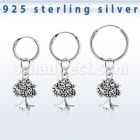 phod45 piercing helix aro liso plata esterlina colgante arbol plata