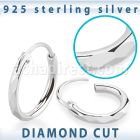 pholb pair hoop earrings round tube diamond cut