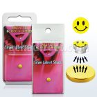 pkml5 piercing labret falso magnetico plata 925 4mm logo caja sonriente amarilla bandeja magnetica dorada 1 pieza al por mayor