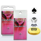 pkml9 piercing labret falso magnetico plata 925 4mm logo carta picas negra bandeja magnetica dorada 1 pieza al por mayor