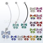 pnd595d piercing ombligo embarazada bolas 5mm acero colgante multi cristal lazo tachonado longitud 50mm distribuidor