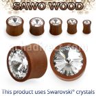 psagc dilatacion plug doble flare madera sawo cristal swarovski claro gigante centro distribuidor