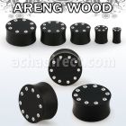 pwkkcb plug doble flare solido madera areng cristal borde distribuidor mayorista