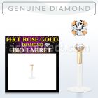 rbidi labret bio flexible transparente oro rosa 14 kts presion diamante autentico 1 5mm distribuidor mayorista