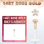 rbizsc labret bio flexible transparente oro rosa 14 kts presion zirconia estrella 3mm venta