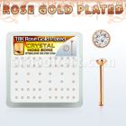 rsb14xc caja display piercing nariz hueso plata 925 0 6mm oro rosa cristal claro 2mm distribuidor