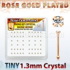 rsbp6xc caja display piercing nariz hueso plata esterlina 0 6mm oro rosa cristal redondo claro 1 25mm distribuidor mayorista