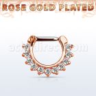 rsepc14 septum click plata 925 oro rosa barra cierre acero 316l zirconia distribuidor