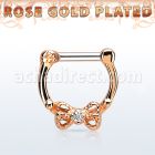 rsepk14 septum click plata 925 oro rosa barra cierre acero 316l arco zirconia centro venta