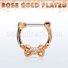 rsepk16 septum click plata 925 oro rosa barra cierre acero 316l arco zirconia centro distribuidor mayorista