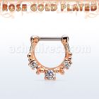 rsepl16 septum click plata 925 oro rosa barra cierre acero 316l grande zirconia rodeada otras 4 mas distribuidor