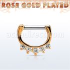 rsepq14 septum clicker plata 925 oro rosa 18 kts barra cierre acero 316l 1 zirconia 4 zirconia barra 14 516 6mm 8mm venta