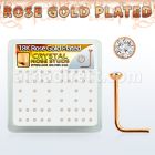 rss14xc caja display piercing nariz l plata 925 0 6mm oro rosa cristal claro 2mm mayorista