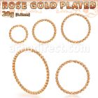 rsselw20 rose gold plated silver seamless ring 20g twisted