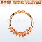 rssep12a anillo septum falso plata 925 oro rosa 1mm cuerda mitad 12mm mayorista