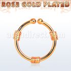rssep12h anillo septum falso plata 925 oro rosa 1mm tres alambres envueltos alrededor anillo 12mm al por mayor