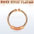 rssep12k anillo septum falso plata 925 oro rosa 1mm alambre envuelto alrededor 12mm venta