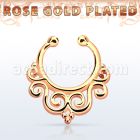 rssepd7 septum click falso plata 925 oro rosa 1mm indio decorado 12mm venta