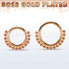rsspv18 aro continuo piercing septum plata oro rosa con 1mm cuentas inferior mayorista