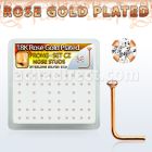 rssz12xc caja display piercing nariz l plata esterlina 0 6mm oro rosa zirconia redonda clara 1 25mm mayorista