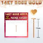 rysht piercing nariz doblar tu mismo oro rosa 14 kts 0 6mm corazon oro liso 2 5mm venta