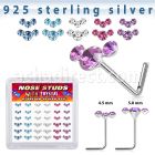 s36cumxm silver nose studs 22g crystals curved colors 36