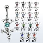 se009 piercing ombligo acero quirurgico brillo espejo lagarto cristal venta