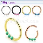 segh16eo pvd steel hinged segment ring 16g synthetic opals