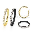 sgsh10opt pvd steel hinged segment ring 16g outward opals