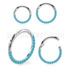 sgsh11tq steel hinged segment ring 16g side cnc turquoise