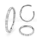 sgsh44 steel hinged segment ring 16g cz pyramid cut studs